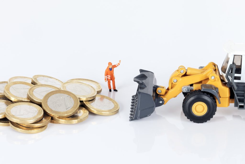 coin and excavator